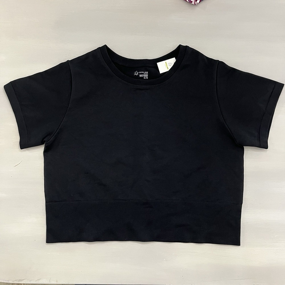 Aerie Offline Seamless Cropped Top Short Sleeve